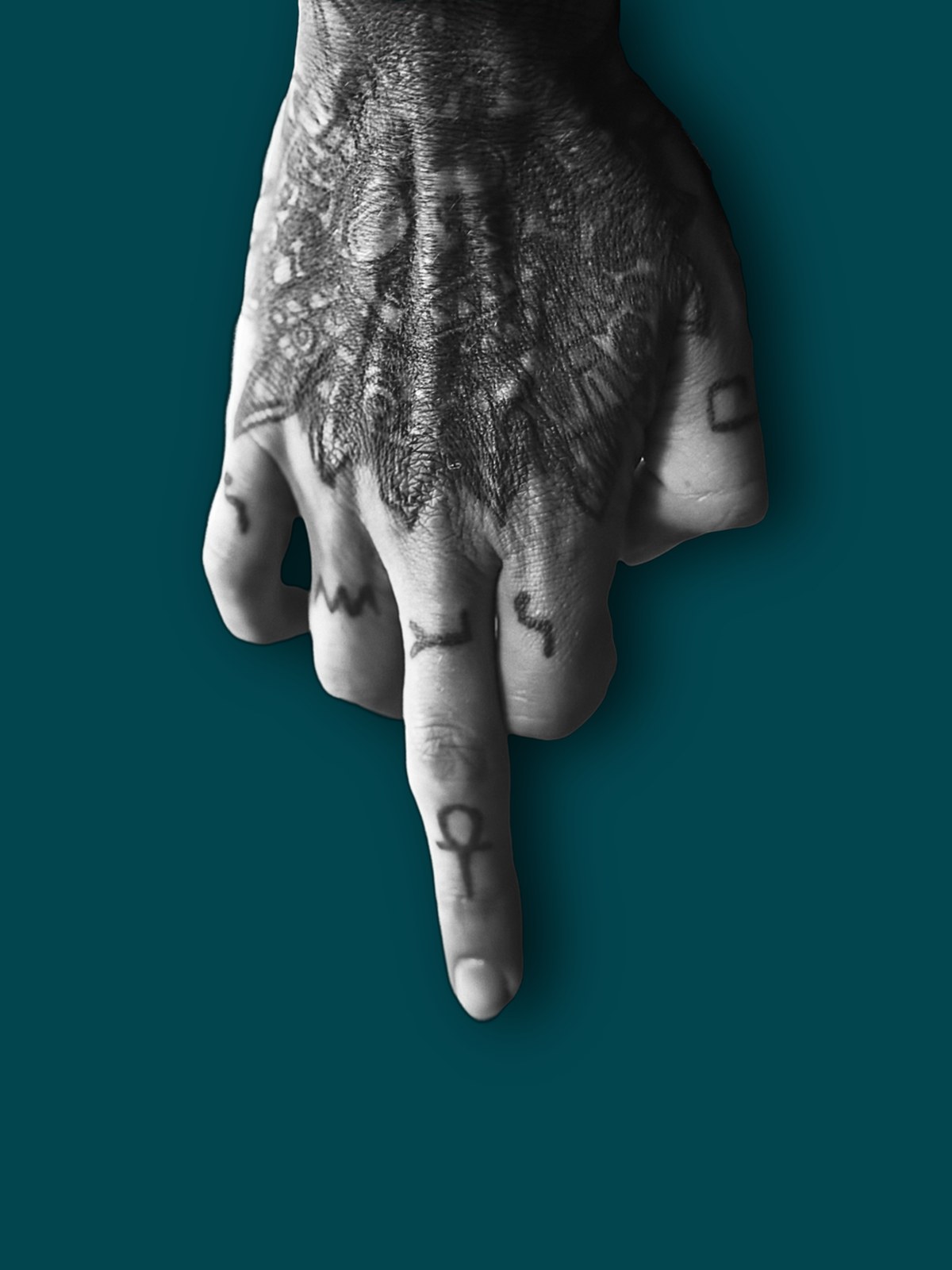 The hand of the witness and scribe